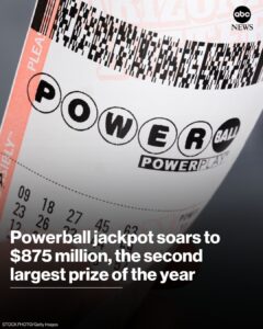 Powerball Jackpot Climbs to $875 Million, Marking Second-Largest Prize of the Year