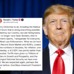 TRUMP CHRISTMAS MESSAGE MIXES FESTIVE GREETINGS WITH POLICY BOASTS; ECONOMIC DATA SHOWS STRONG GROWTH BUT COMPLEX REALITY